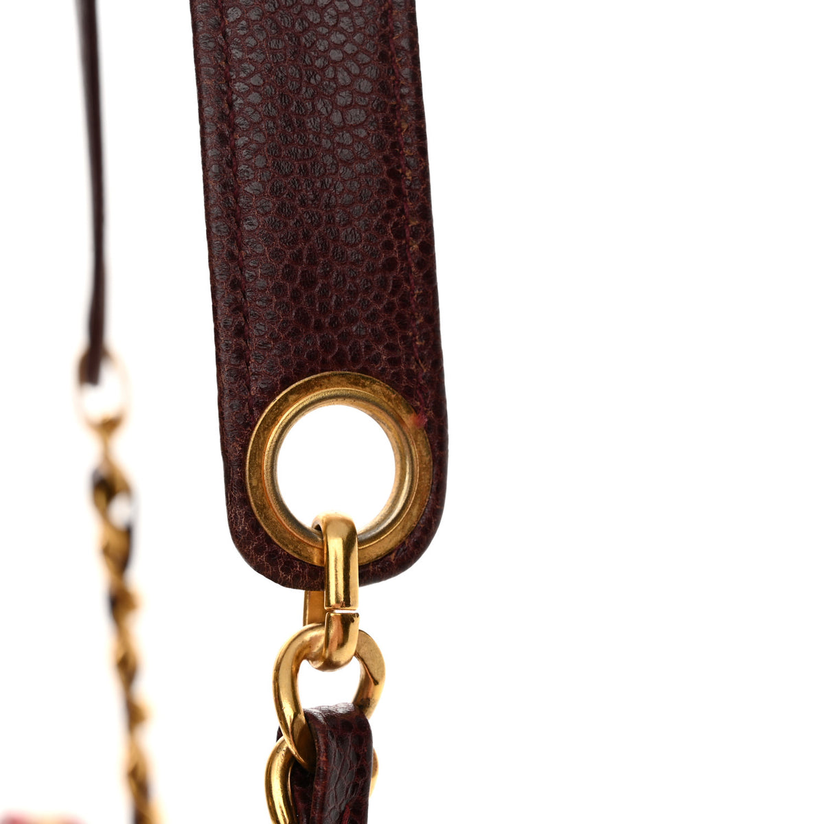 Chanel Caviar Flap Shoulder Bag Burgundy 16 of 22