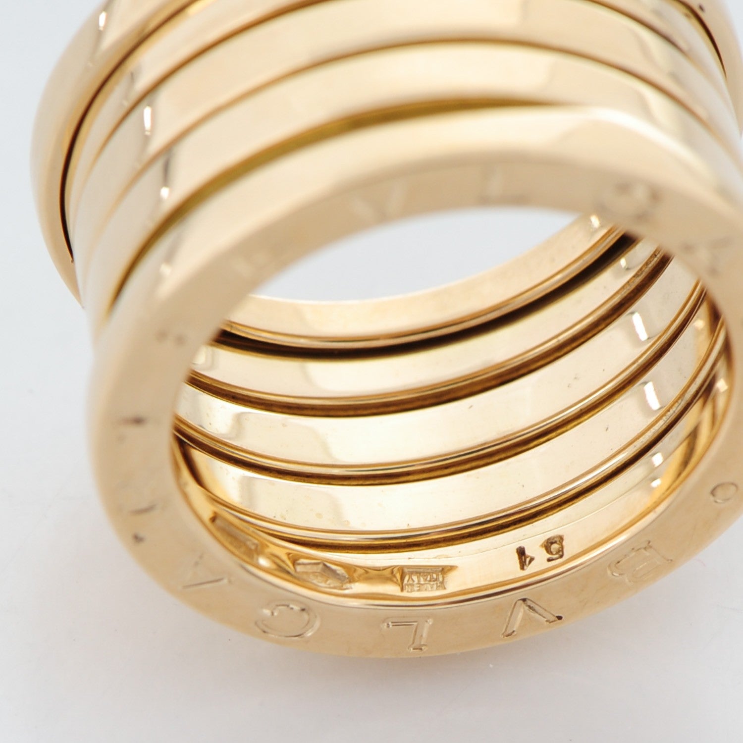 Bulgari 18K Yellow Gold B.Zero1 Four-Band Ring 51 5.75 4 of 4