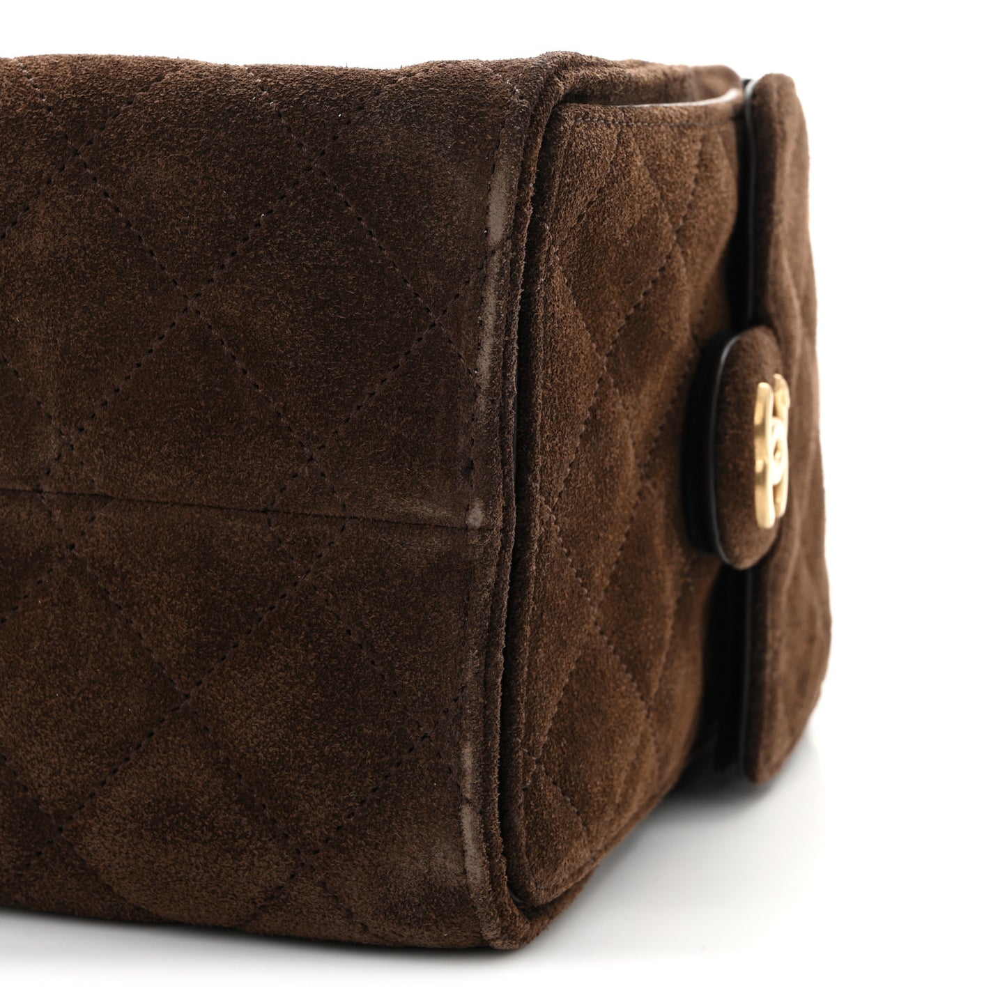 Suede Quilted Small Chanel 25 Handbag Dark Brown
