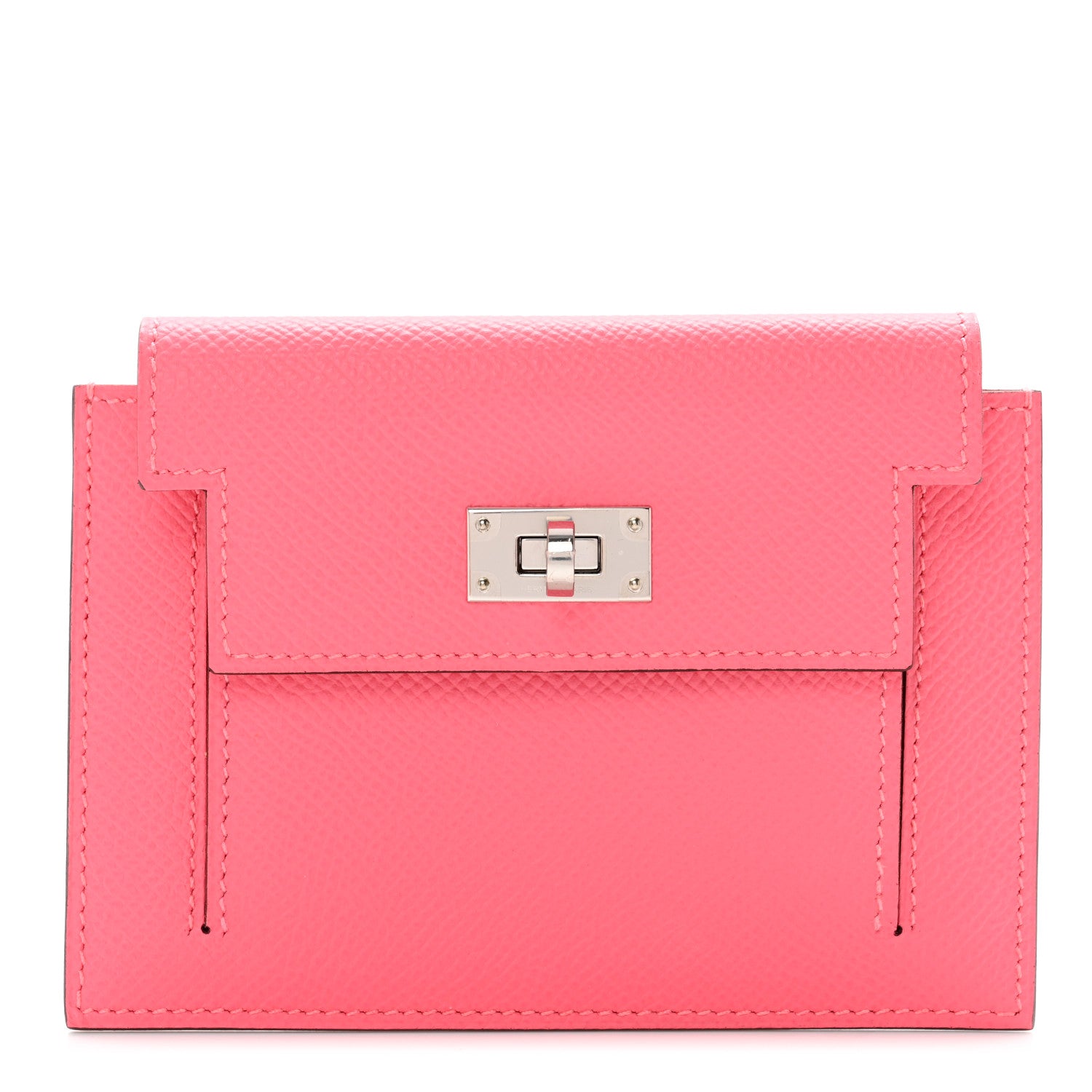 Hermes Epsom Kelly Pocket Compact Wallet Rose Azalee 1 of 7