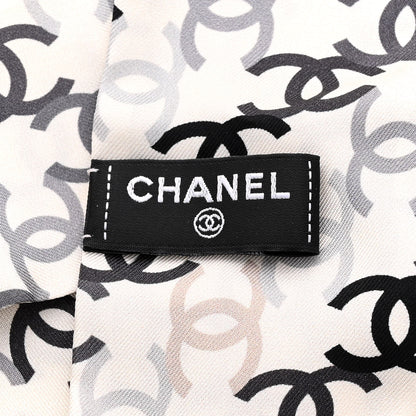 Chanel Silk CC Slim Bandeau Scarf Ecru Multicolor 3 of 3