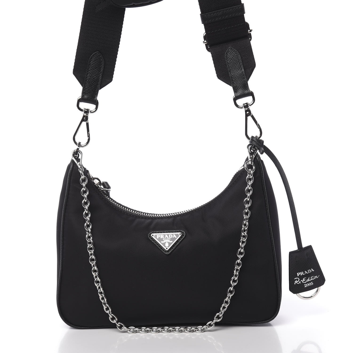 Prada Nylon Re-Edition 2005 Shoulder Bag Black 8 of 10