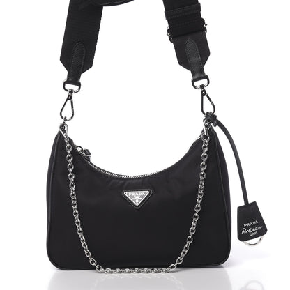 Prada Nylon Re-Edition 2005 Shoulder Bag Black 8 of 10