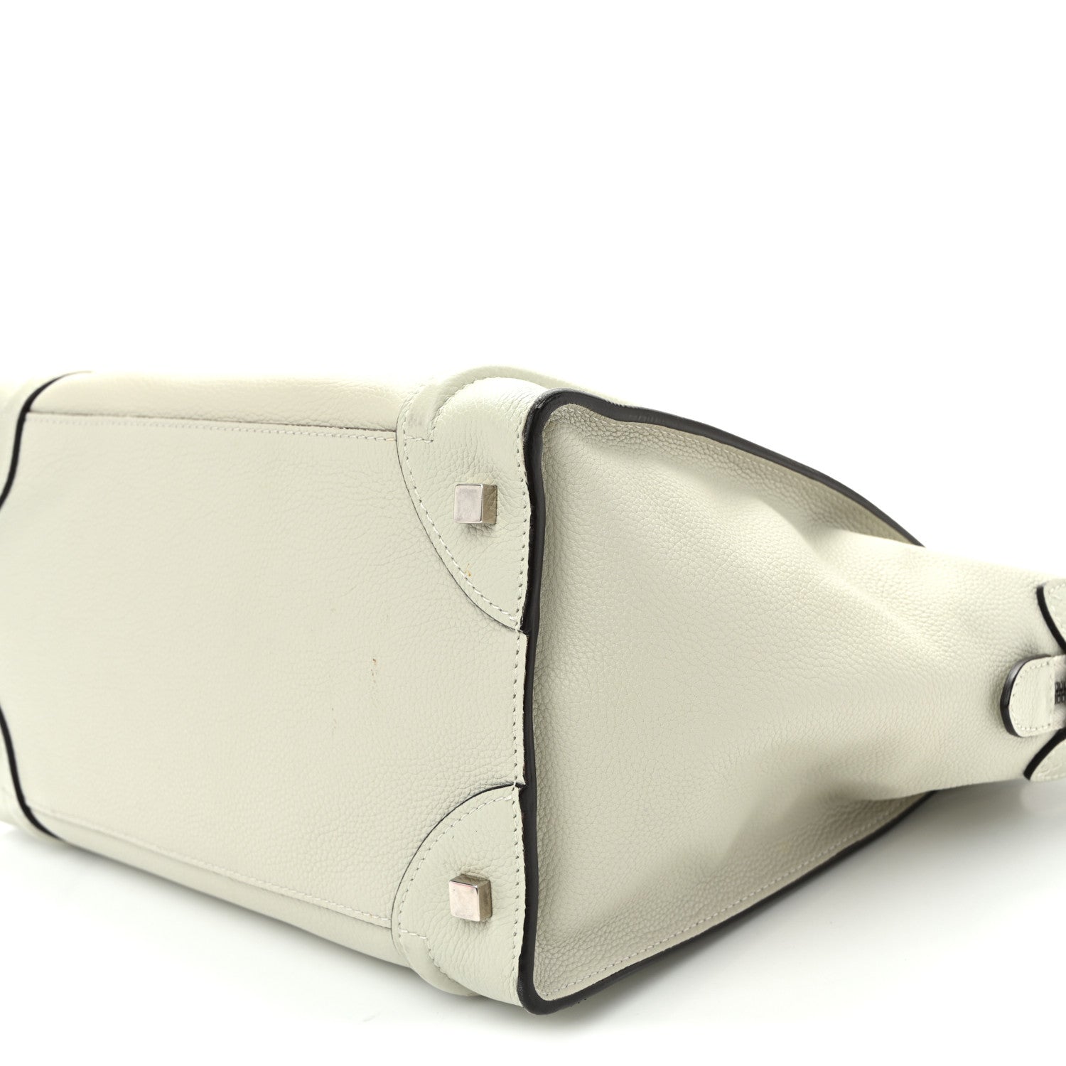 Celine Drummed Calfskin Mini Luggage Pebble Grey 9 of 12