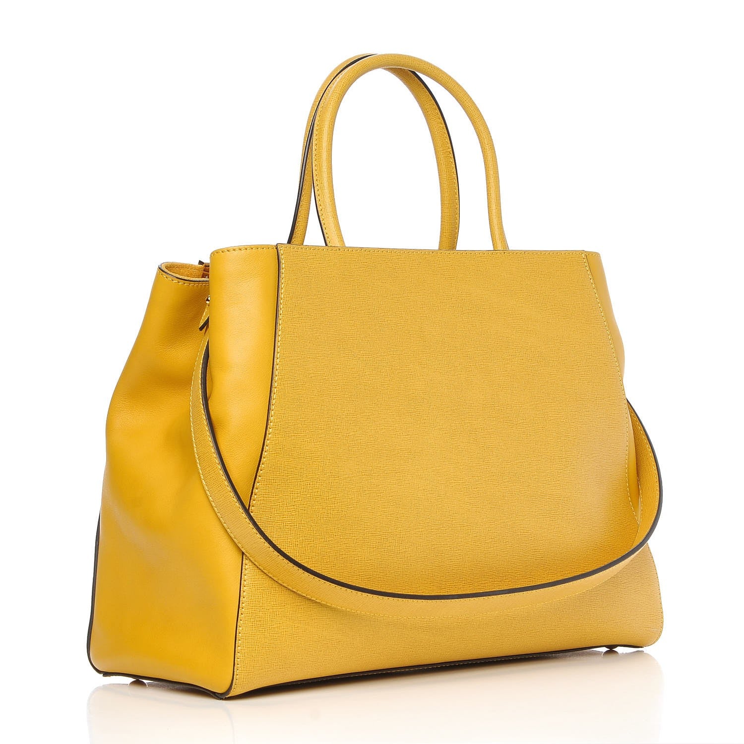 Fendi Vitello Elite Regular 2Jours Tote Mustard 3 of 11