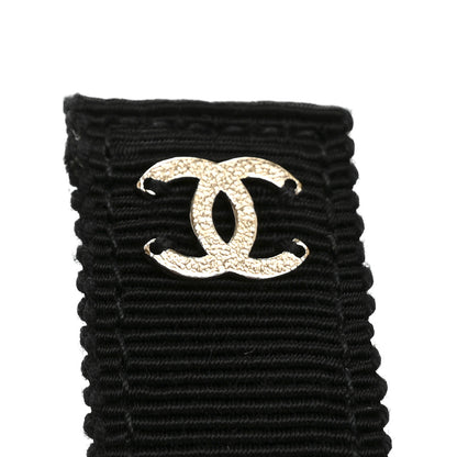 Chanel Grosgrain Chain CC Bow Belt Black 4 of 4