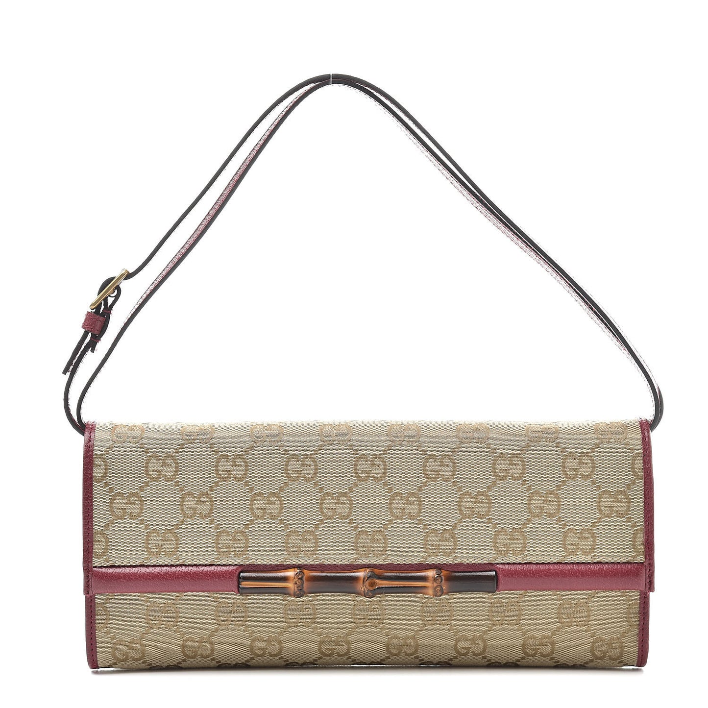 Monogram Bamboo Bar Clutch Red