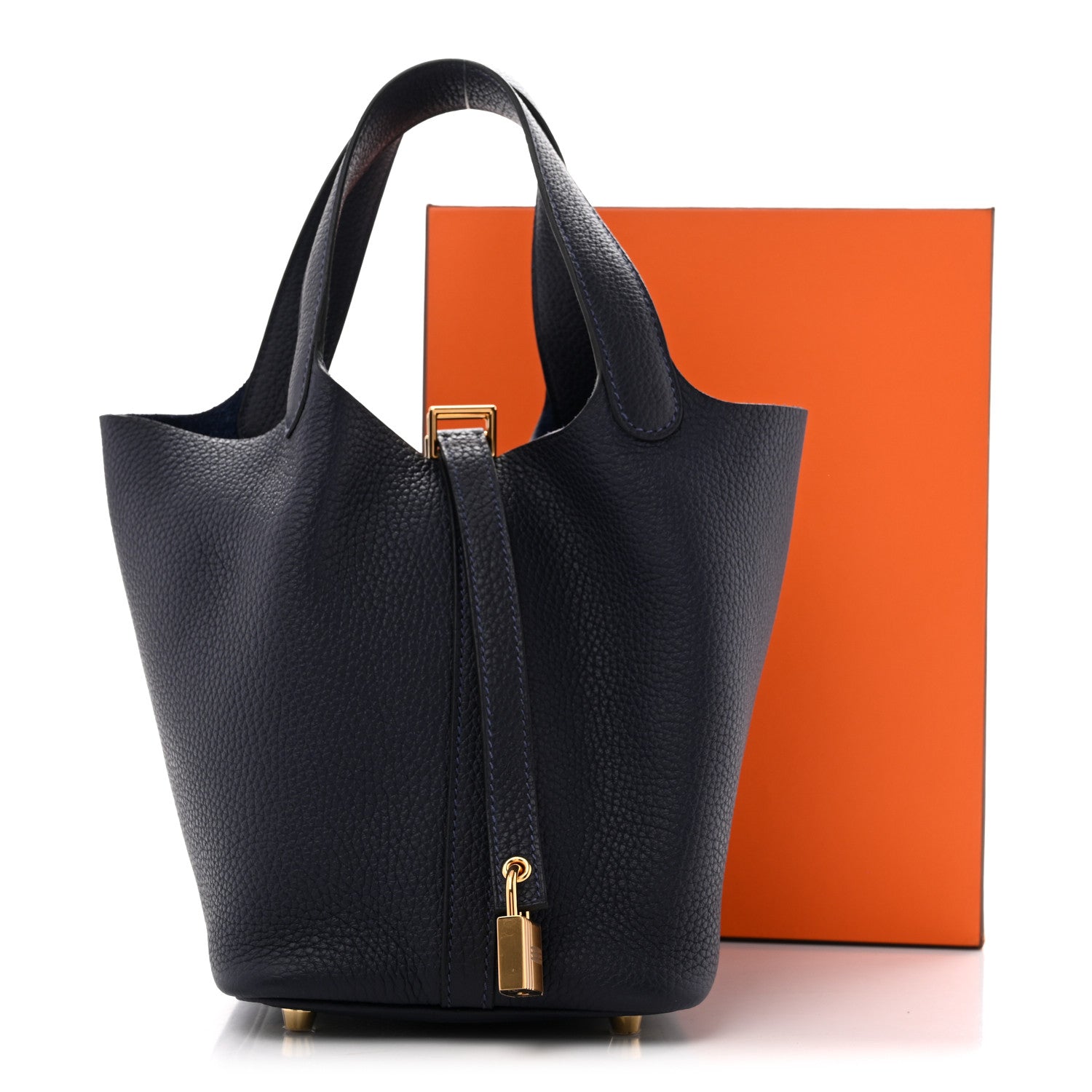 Hermes Taurillon Clemence Picotin Lock 18 PM Bleu Nuit 10 of 10