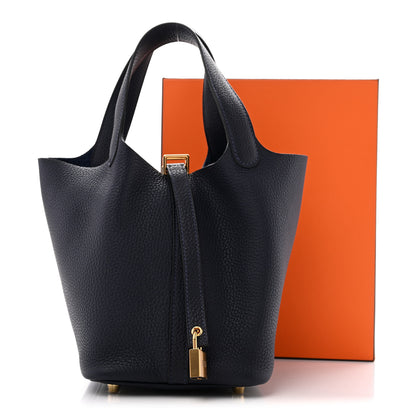 Hermes Taurillon Clemence Picotin Lock 18 PM Bleu Nuit 10 of 10