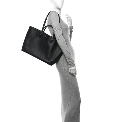 Gucci Textured Dollar Calfskin Medium Ophidia Shoulder Tote Bag Black 2 of 11