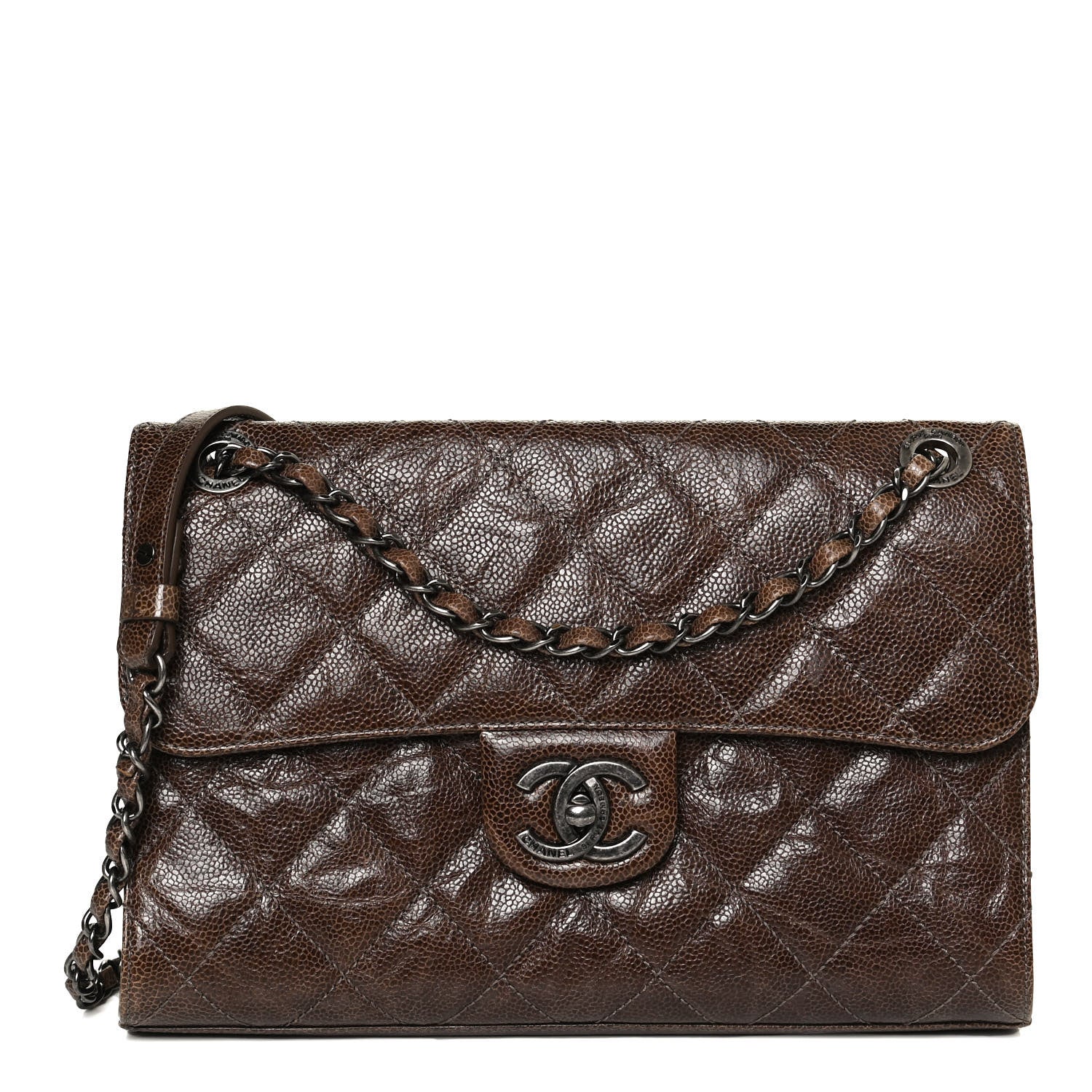 Chanel Crumpled Grained Calfskin Medium CC Crave Flap Brown 1 of 10