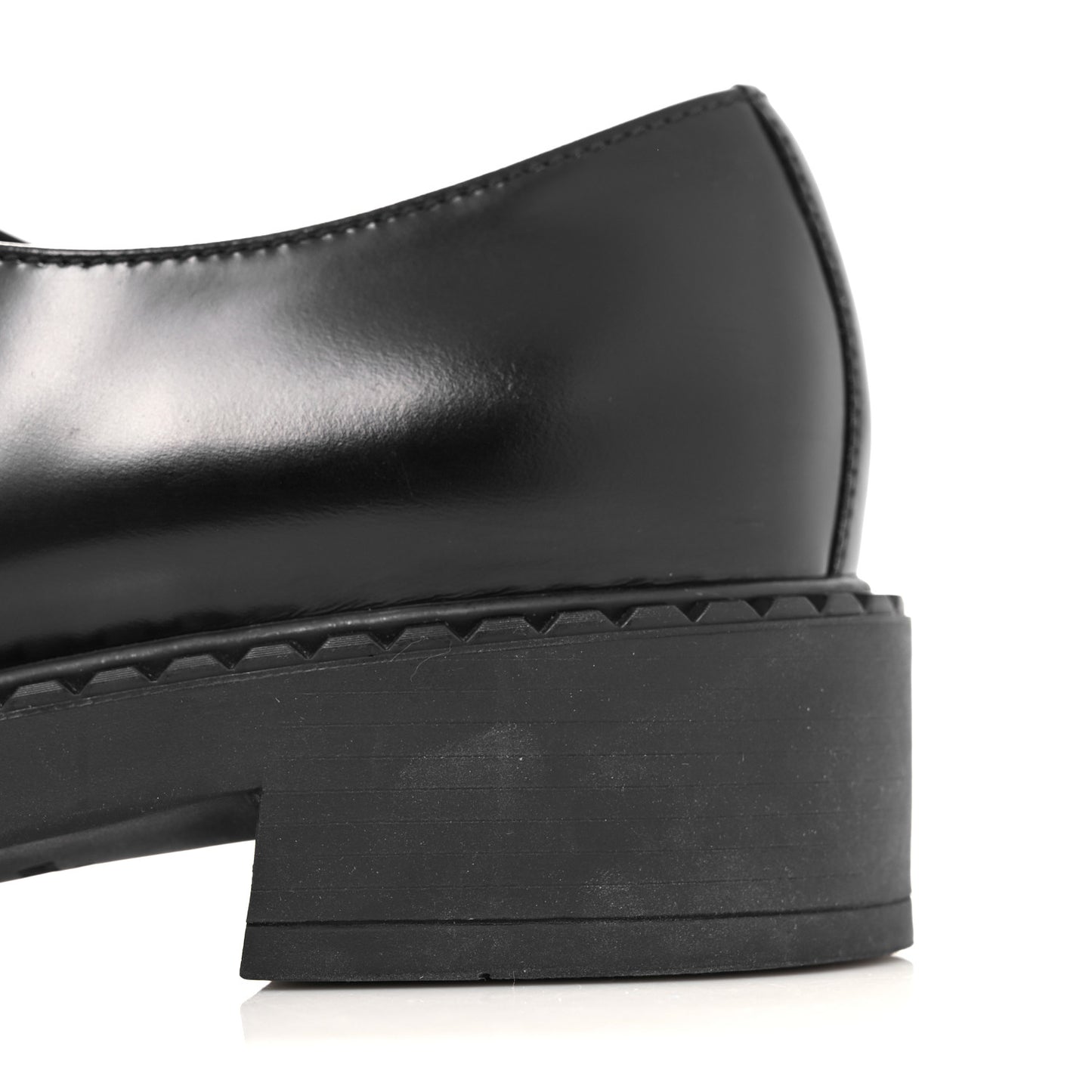 Spazzolato Metal Triangle Logo 50mm Loafers 39 Black