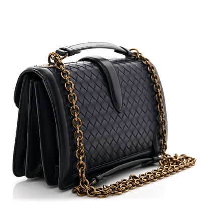 Bottega Veneta French Calfskin Intrecciato City Knot Bag Sapphire 3 of 9