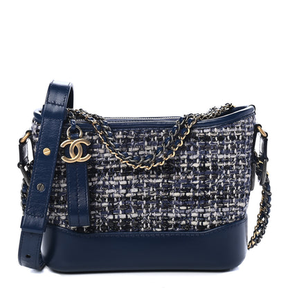 Chanel Tweed Calfskin Small Gabrielle Hobo Blue 1 of 4
