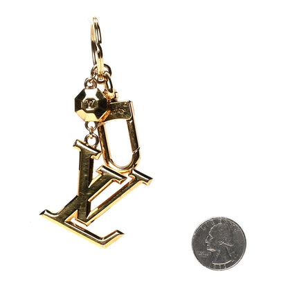 Louis Vuitton LV Facettes Bag Charm Key Holder Gold 3 of 4
