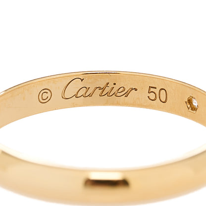 Cartier 18K Yellow Gold Diamond 2.6mm 1895 Wedding Band Ring 50 5.25 4 of 5