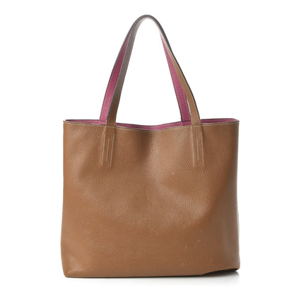 Hermes Taurillon Clemence Double Sens 45 Reversible Tote Marron D'Inde Tosca 1 of 18