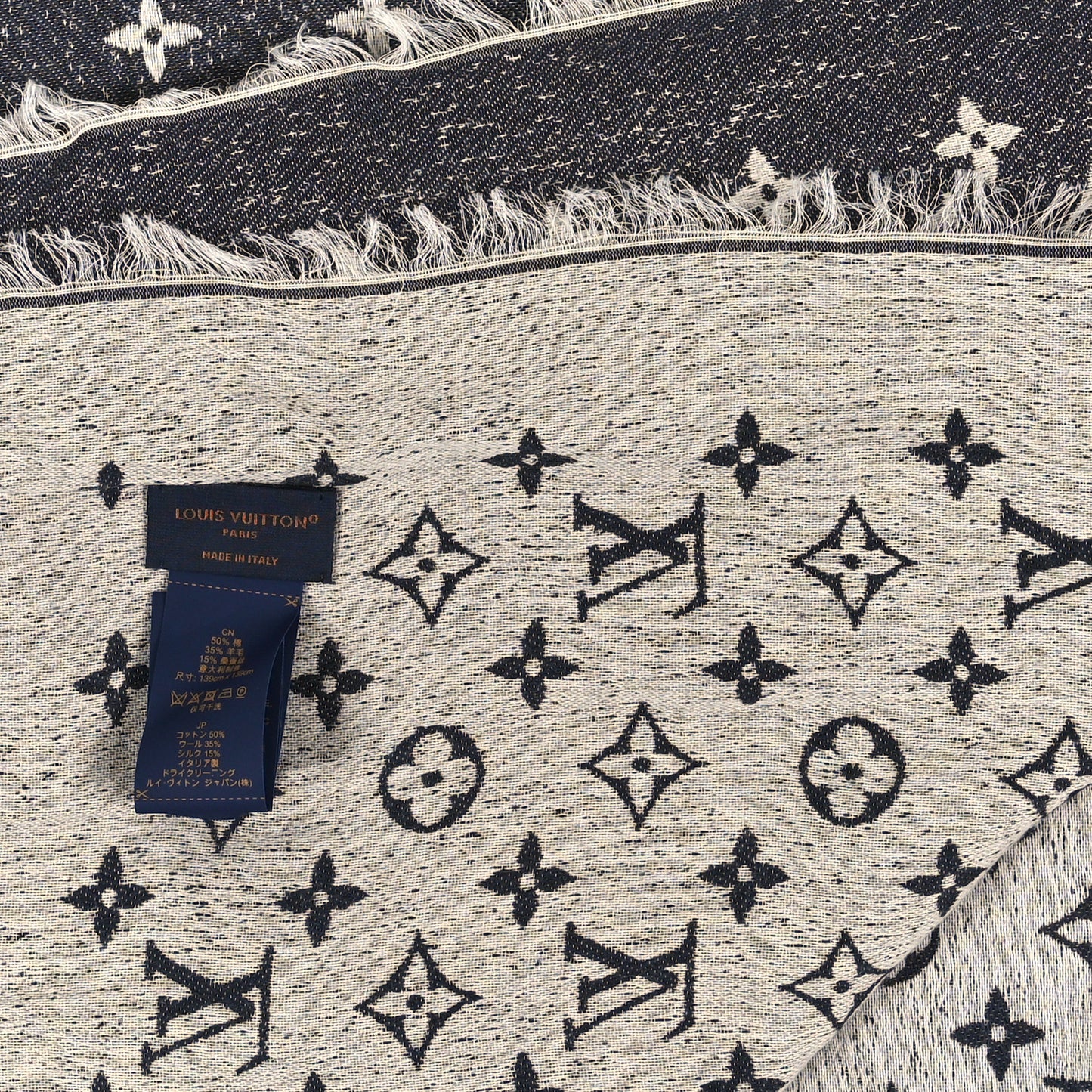 Cotton Wool Silk My Daily Denim Shawl Blue