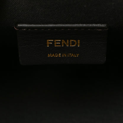 Fendi Raffia Chenille Shiny Nappa FF 1974 Small Fendi First Natural White Miele Scuro 6 of 12