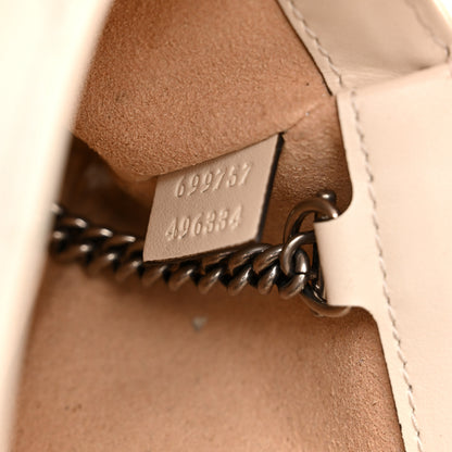 Gucci Calfskin Matelasse Monochrome GG Marmont Chain Belt Bag Mystic White 7 of 11
