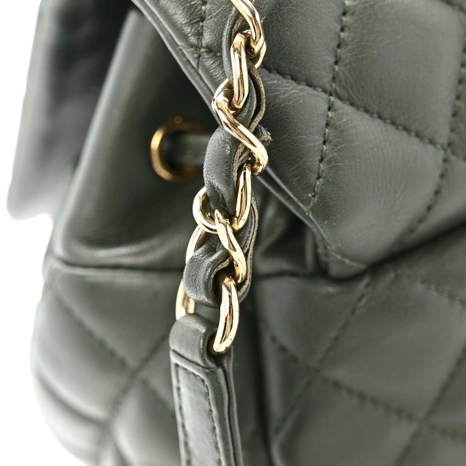 Chanel Lambskin Quilted Large Urban Spirit Backpack Dark Green 12 of 12