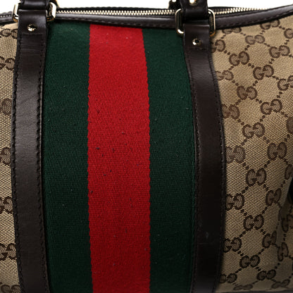 Gucci Monogram Vintage Web Medium Boston Dark Brown 16 of 17