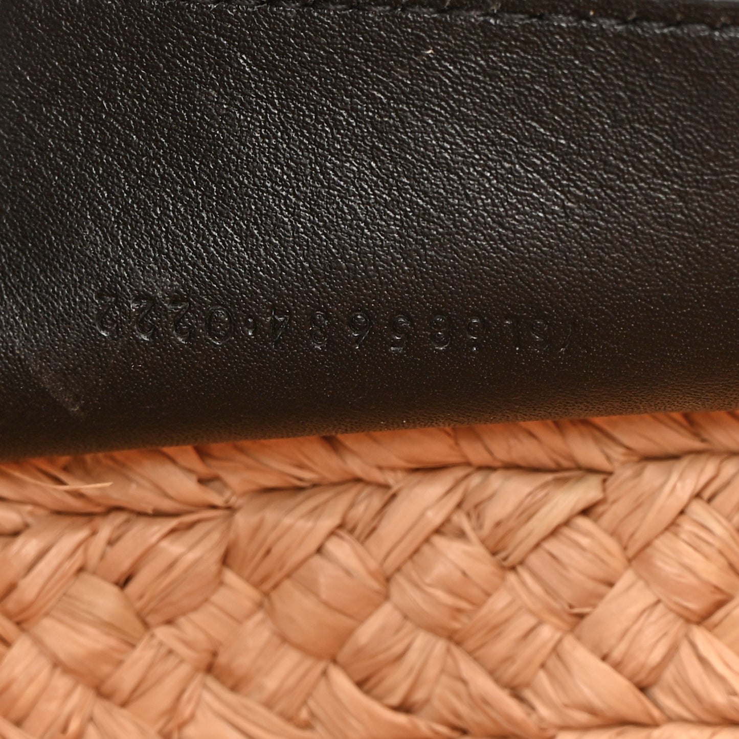 Raffia Calfskin Caged Tote Naturale Black
