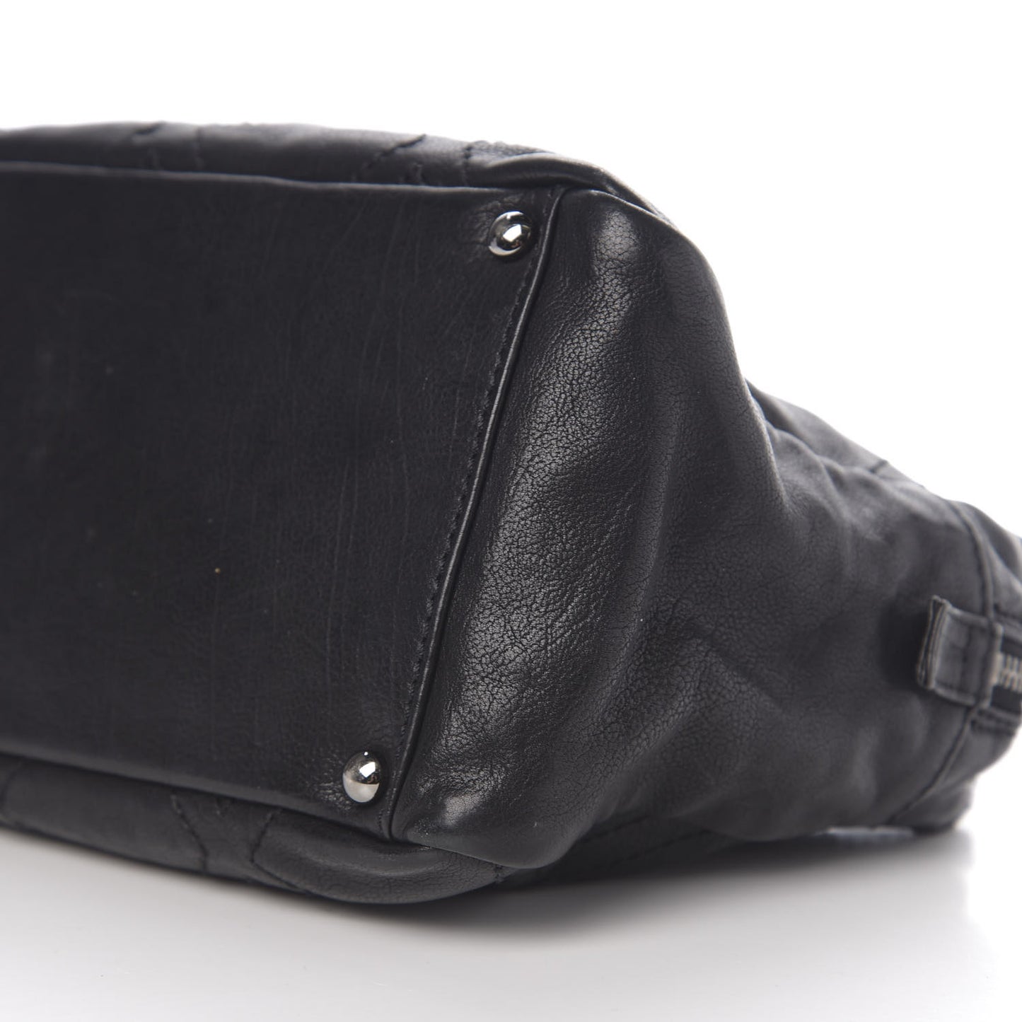 Calfskin Small Diamond Stitch Tote Black