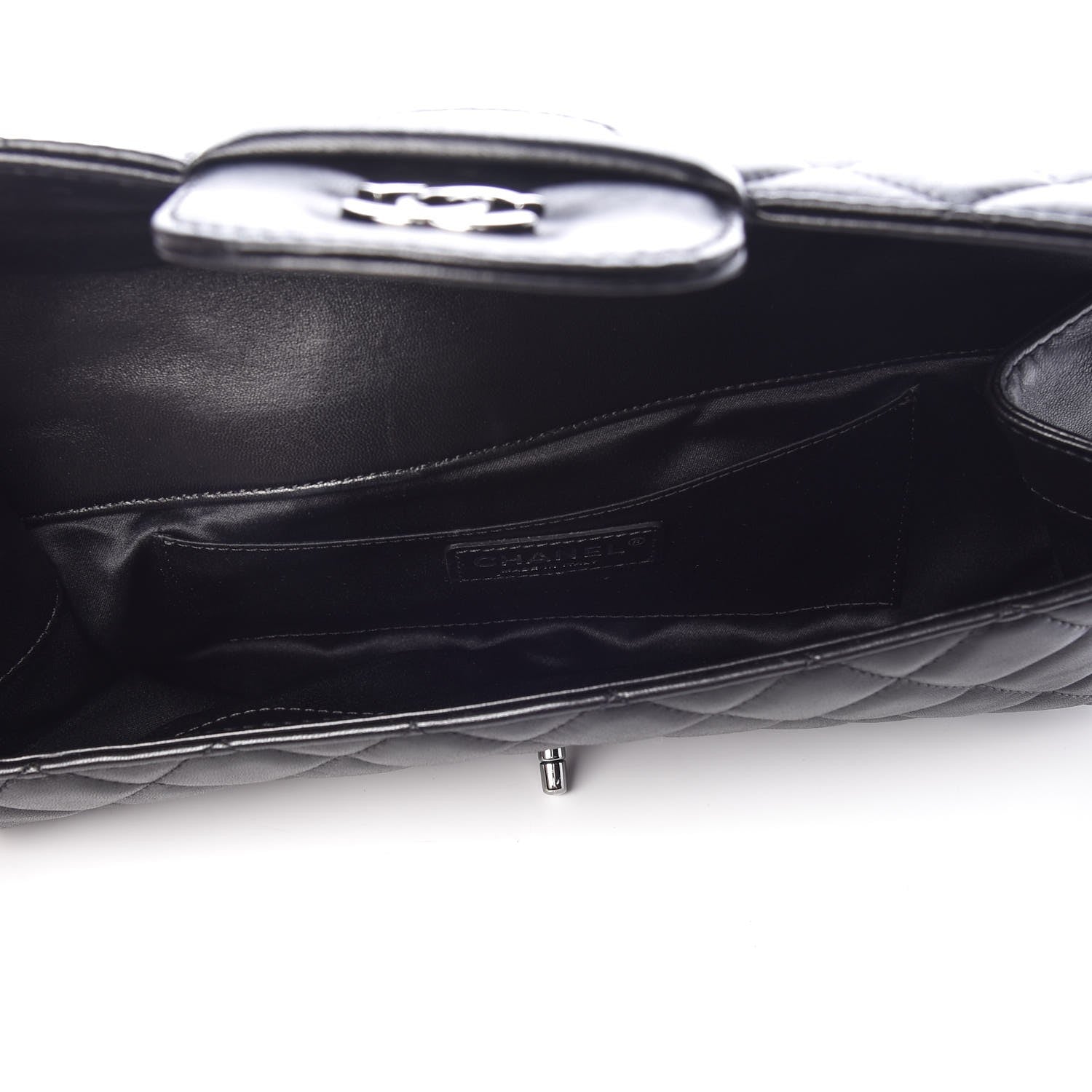 Chanel Lambskin Quilted Large Flap Clutch Black 5 of 9