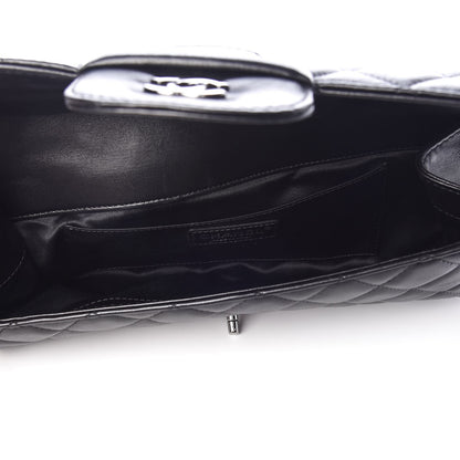 Chanel Lambskin Quilted Large Flap Clutch Black 5 of 9