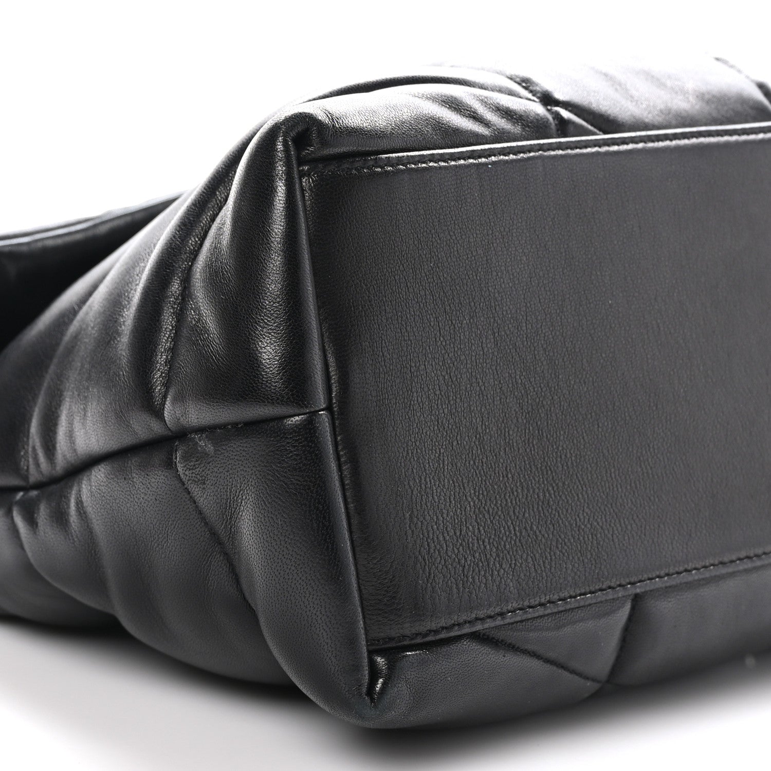 Saint Laurent Lambskin Quilted Monogram Monochrome Medium Loulou Puffer Chain Satchel Black 9 of 10