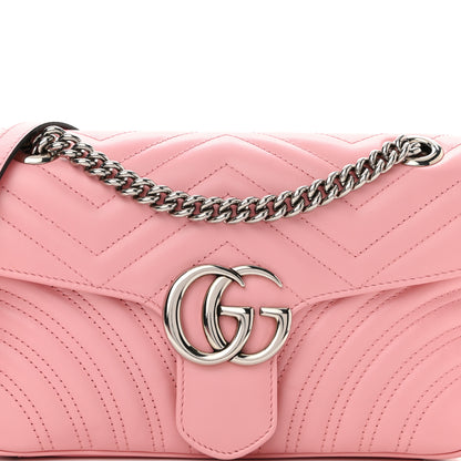 Gucci Calfskin Matelasse Small GG Marmont Shoulder Bag Wild Rose 9 of 9