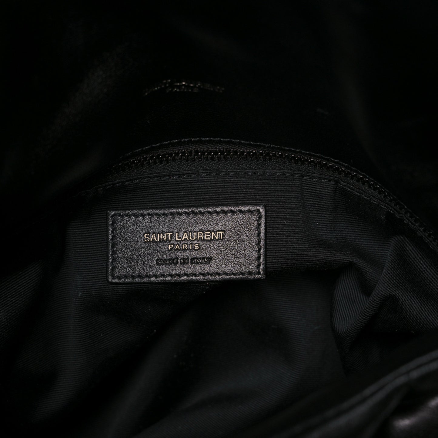 Lambskin Quilted Monogram Monochrome Small Loulou Puffer Chain Satchel Black