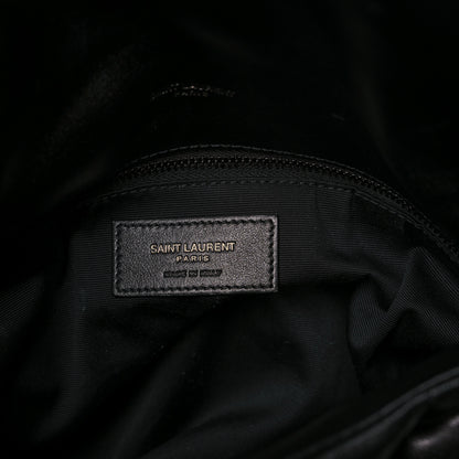 Saint Laurent Lambskin Quilted Monogram Monochrome Small Loulou Puffer Chain Satchel Black 7 of 13