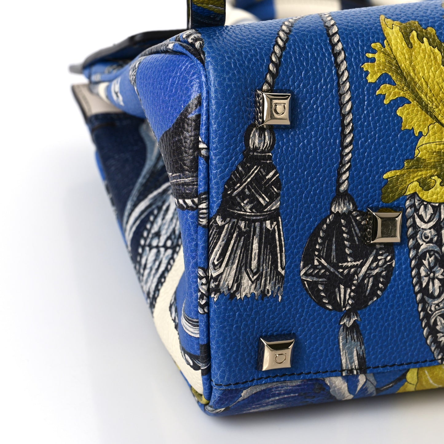Calfskin Print The Studio Bag White Multicolor