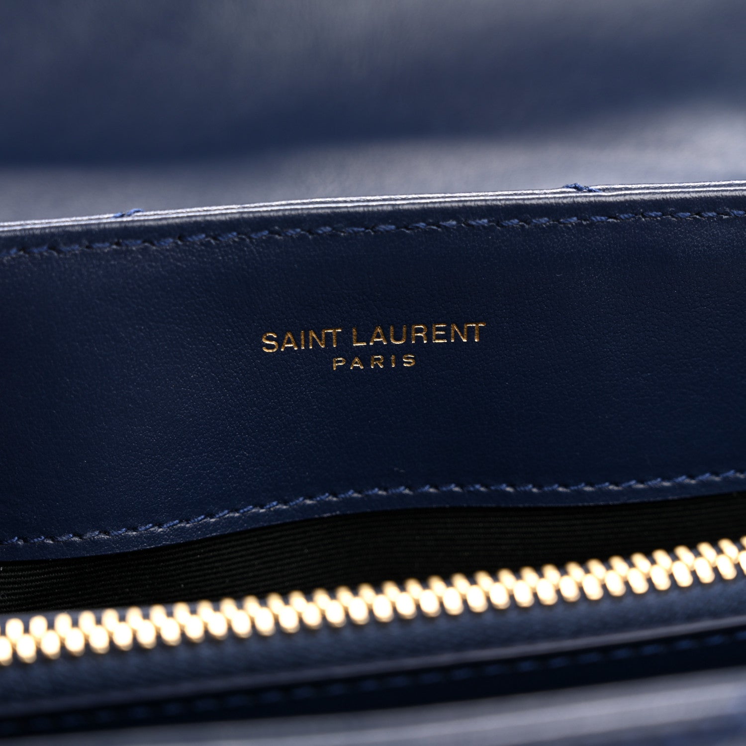 Saint Laurent Calfskin Y Quilted Monogram Small Loulou Chain Satchel Blue Charron 7 of 12