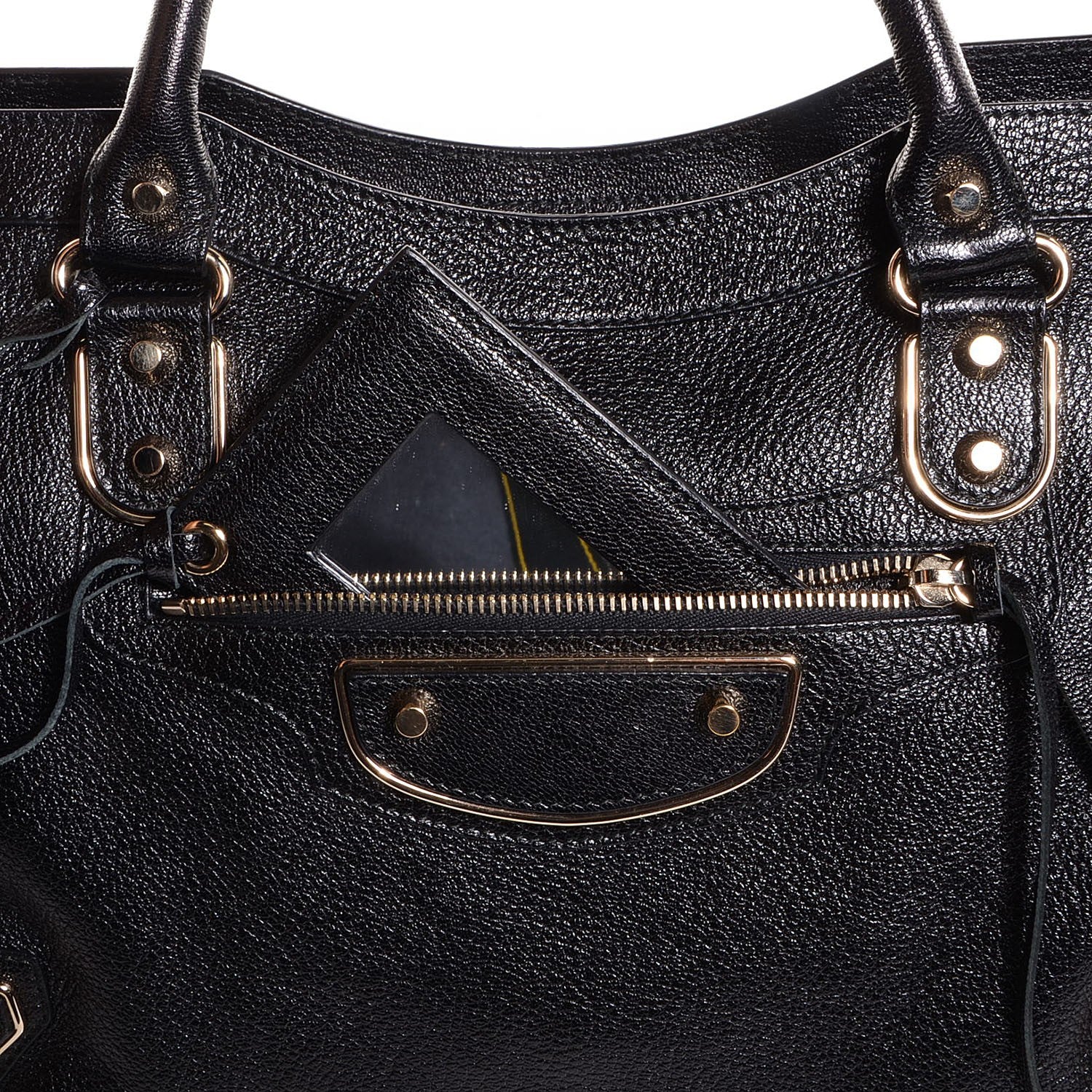 Balenciaga Chevre Gold Metallic Edge Hardware City Black 15 of 15