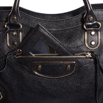 Balenciaga Chevre Gold Metallic Edge Hardware City Black 15 of 15