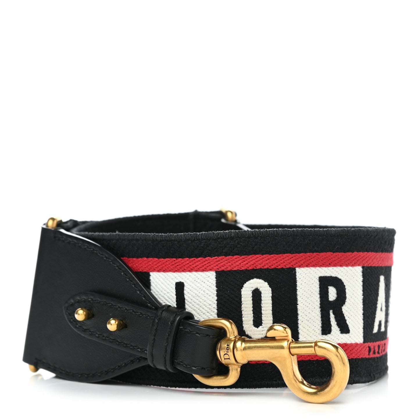 Canvas Embroidered Dioramour Shoulder Strap Black Red White