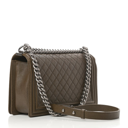 Chanel Caviar Quilted New Medium Boy Flap Khaki 3 of 16