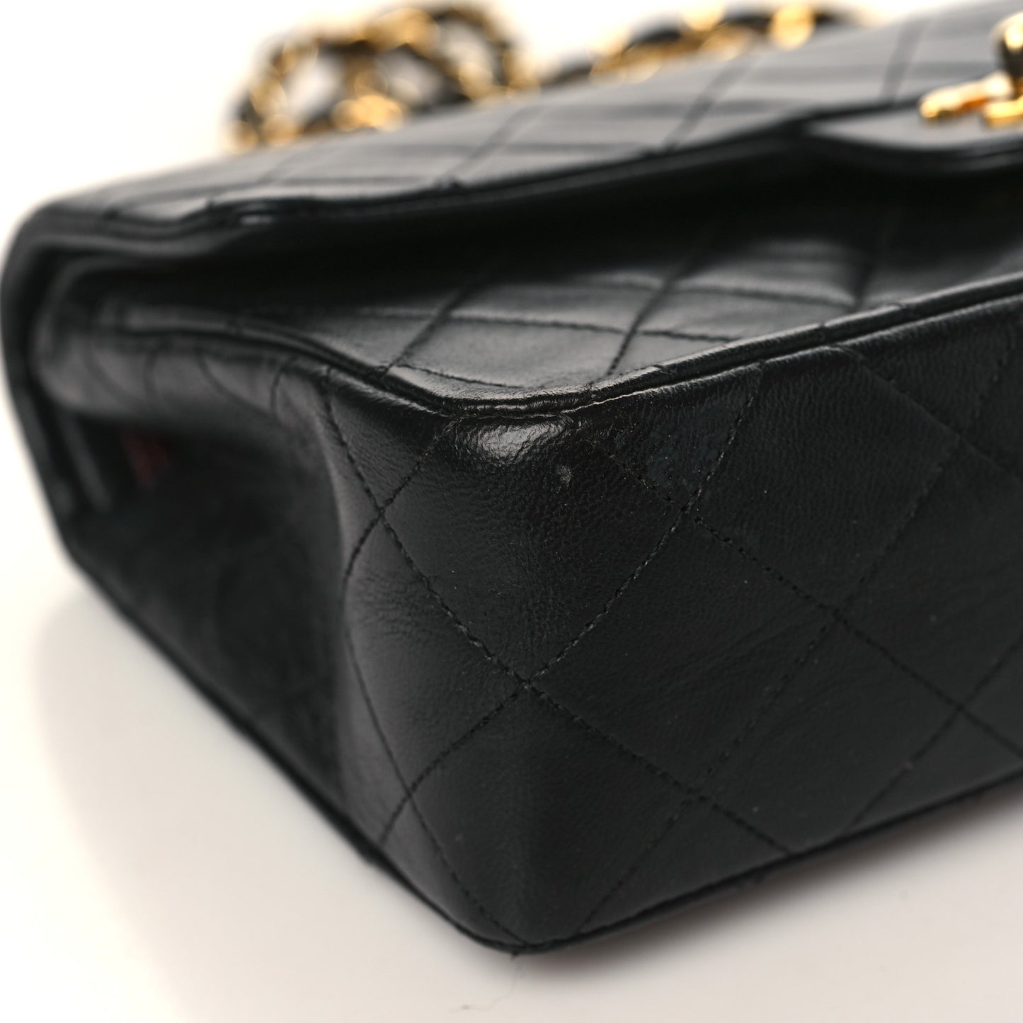 Lambskin Quilted Medium Double Flap Black