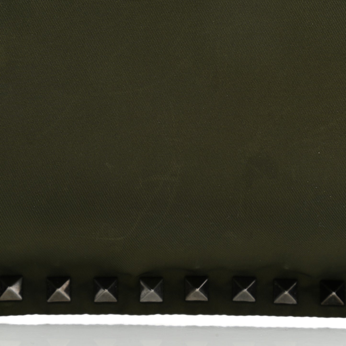 Nylon Rockstud Zip Pouch Army Green