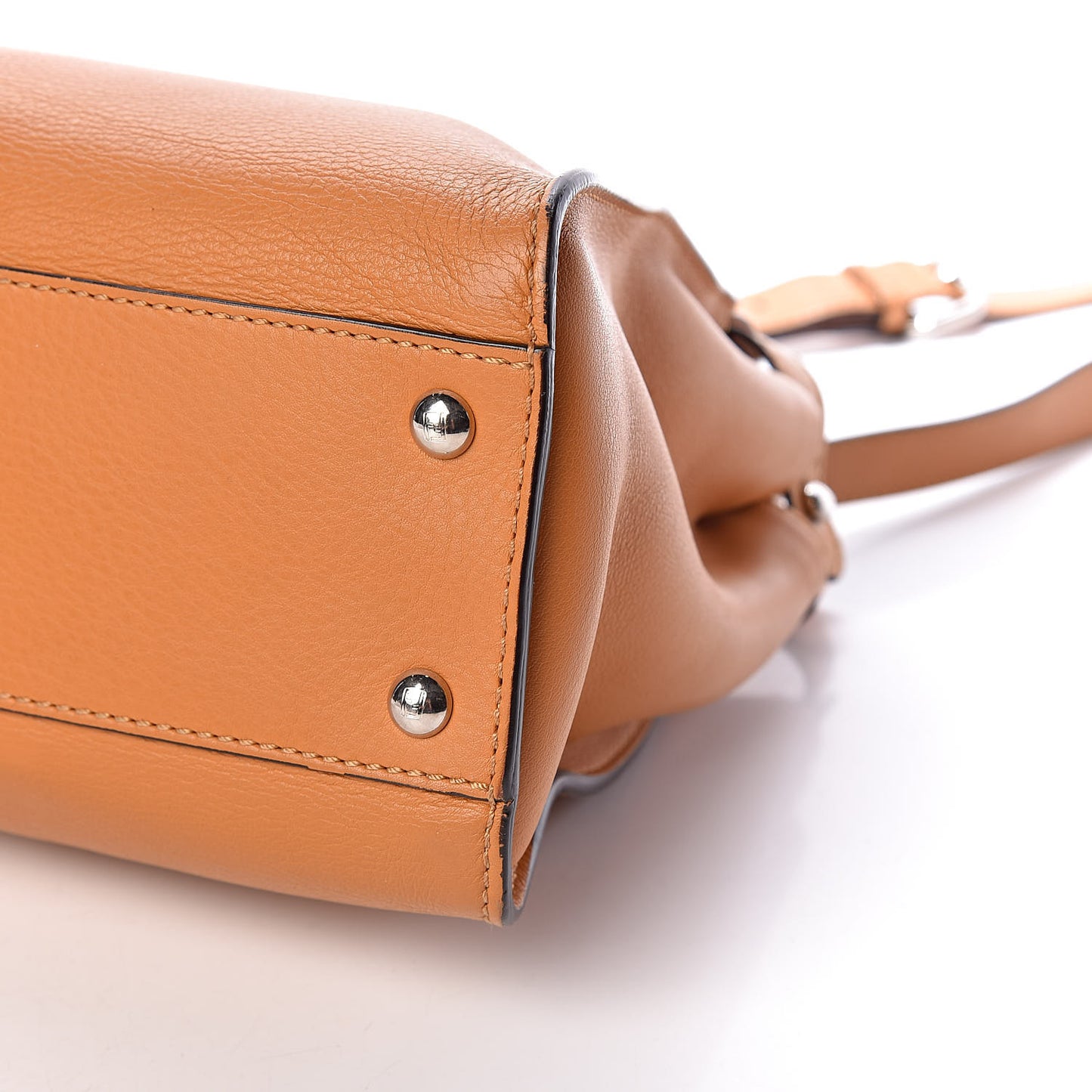 Vitello Seta Shiny Nappa Plexiglass Granite Medium Peekaboo Iconic Satchel Ginger Latte