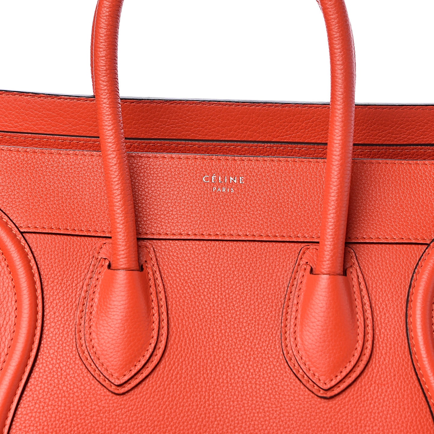 Drummed Calfskin Mini Luggage Vermillion