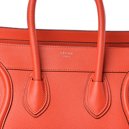 Celine Drummed Calfskin Mini Luggage Vermillion 10 of 10