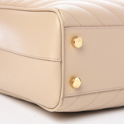Saint Laurent Grain De Poudre Matelasse Chevron Monogram Shopping Bag Nude Powder 11 of 12