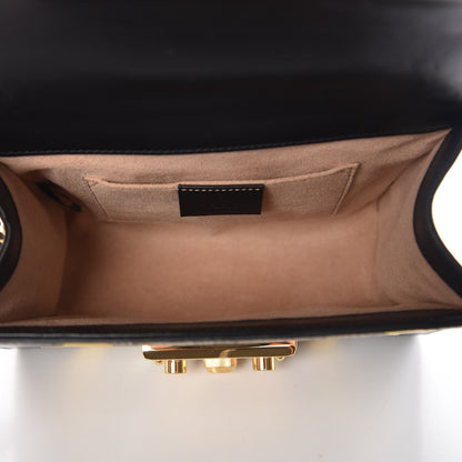Gucci Calfskin GG Supreme Monogram Small Padlock Shoulder Bag Black Gold 7 of 10