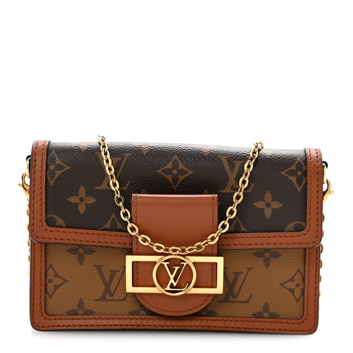 Louis Vuitton Reverse Monogram Dauphine Chain Wallet 1 of 14