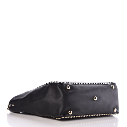 Valentino Garavani Vitello Medium Rockstud Tote Black 5 of 14