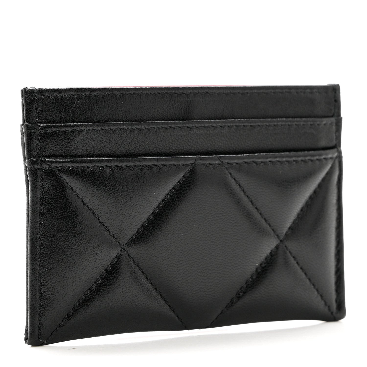 Chanel Lambskin Quilted Chanel 19 Card Holder Black 3 of 8
